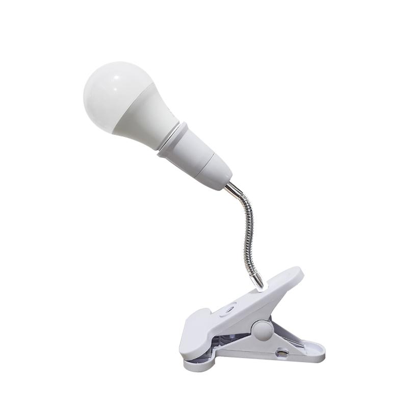 Flexible Hose Universal Clamp Lamp Holder E27 with Switch Lamp Head, Bedside Table Lamp, Plant Supplementary Light
