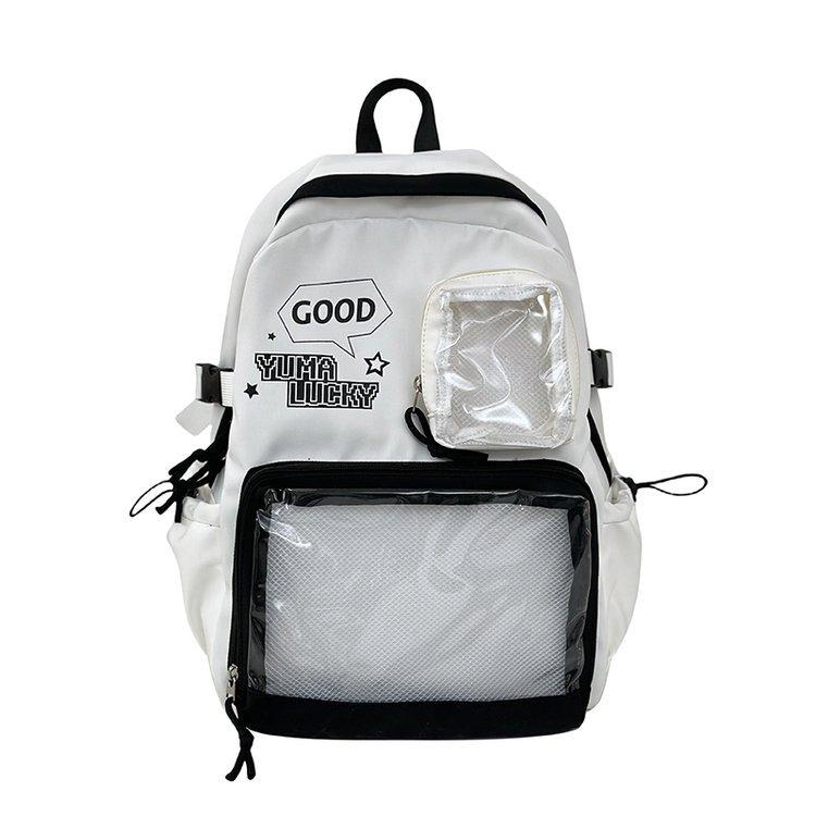 Schoolbag two-dimensional element large-capacity transparent campus pain layer versatile schoolbag junior high school high school student backpack