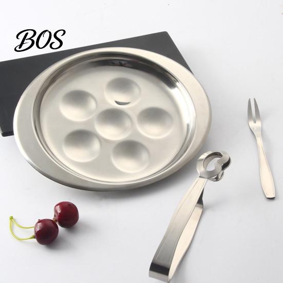 Schnecken Gabelklammern Edelstahl Schneckenplatte mit Gabeln, 6/12 Loch Auflaufform für den Ofen, Vorspeisen Serviertablett Anti-Rutsch-Rillen, Elegante Meeresfrüchte,