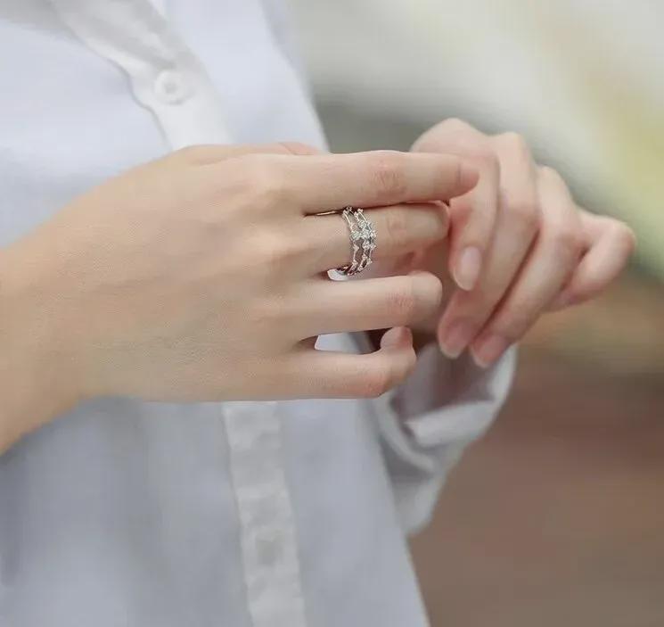 Gold Geometric Zircon Water Drop Ring