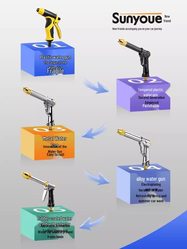 High-Pressure Car Wash Water Gun with Telescopic Hose and Powerful Nozzle for Home Use