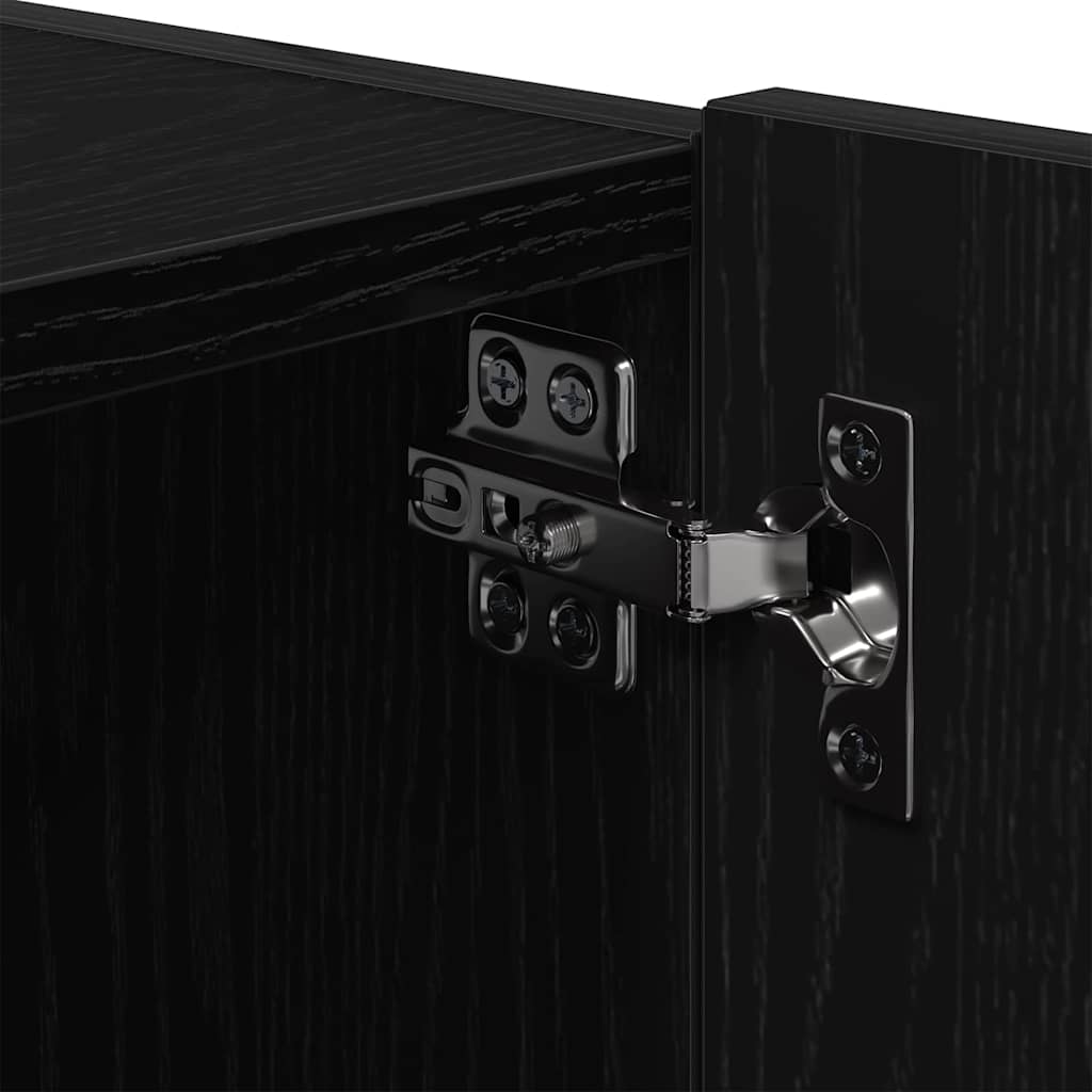TV Wall Cabinet 2 Pcs Black Oak Effect 100 X 35 X 31 Cm