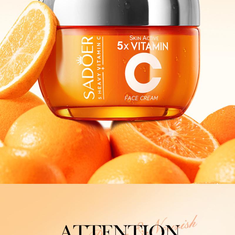 50g Vitamin C Face Cream. Deeply Nourishing and Hydrating Face Cream - Tightens and Brightens for A Younger Looking Skin