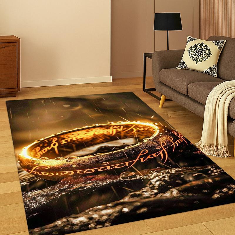 Movie L-Lord of The Rings H-Hobbit Carpet Rug for Bedroom Living Room Sofa Playroom Doormat Home Decor,Kid Area Rug Non-slip