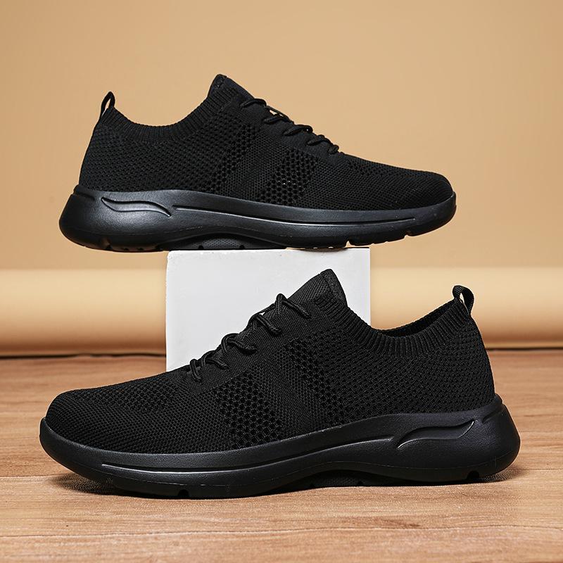 Men's sports shoes spring and summer soft-soled fly-woven men's shoes large size casual jogging shoes breathable mesh shoes