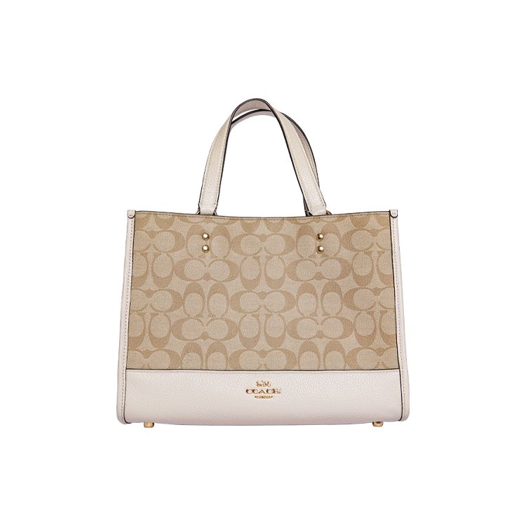 

Coach Dempsey 30 Monogram Coated Canvas And Leather Tote Bag Women Tote White Light-Khaki 1955-IMDQC Basic Set (Bag+Dust Bag)