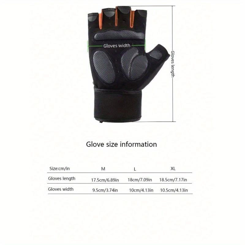 1pair Fitness Anti-Slip Protection Gloves with Wrist Support, Half-Finger, Long Style, Suitable for Cycling, Riding Motorcycle and Skiing