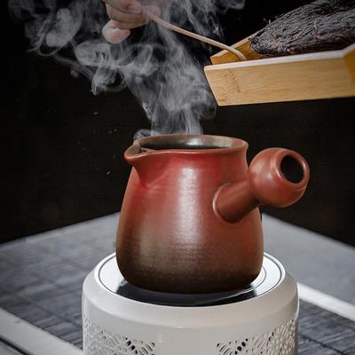 Ceramic Teapot Tea Infuser Chinese Traditional Farmhouse with Side Handle Maker Kettle