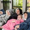 Autumn Winter Comfortable Thickening Warm Home Clothing TV Blanket Couples Solid Color Hooded Large One Size Sweater Homewear