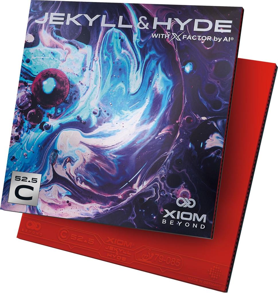 XIOM Jekyll Hyde Sticky Table Tennis Size 850036 & C52.5 Rubber, Red, 2.1,