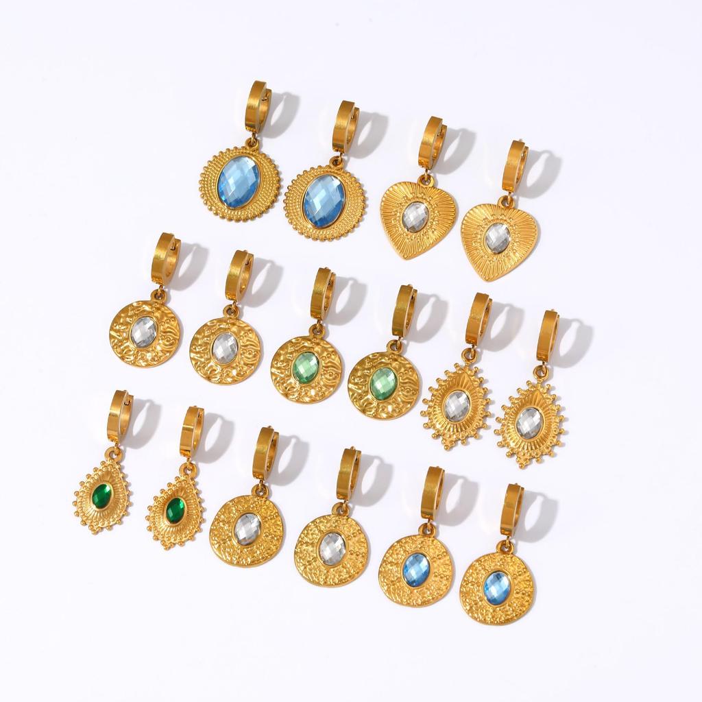 Women's Vintage-Style Stainless Steel Diamond Earrings: High-End, Luxurious, and Elegant