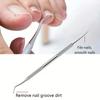 Doppelseitiger Edelstahl Entferner Maniküre Stäbchen Werkzeug Abgeschrägte Nagelfeile Kreis Abgeschrägter Kopf Nagelhautschieber