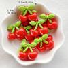10Pcs New Cute Resin Red Cherries, Strawberries Flat Back Fit Phone Deco Parts Embellishments For Hair Bows Accessories