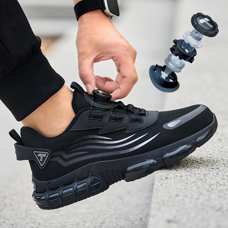 Botones Giratorios Zapatos De Seguridad Masculinos, Zapatos De Trabajo,  Botas De Seguridad Anticoagulantes  Tactical Boots