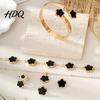 Lightweight Structure Jewelry Set 5Pcs/Set Women Lucky Flower Decor Sparkling Rhinestones Fashionable