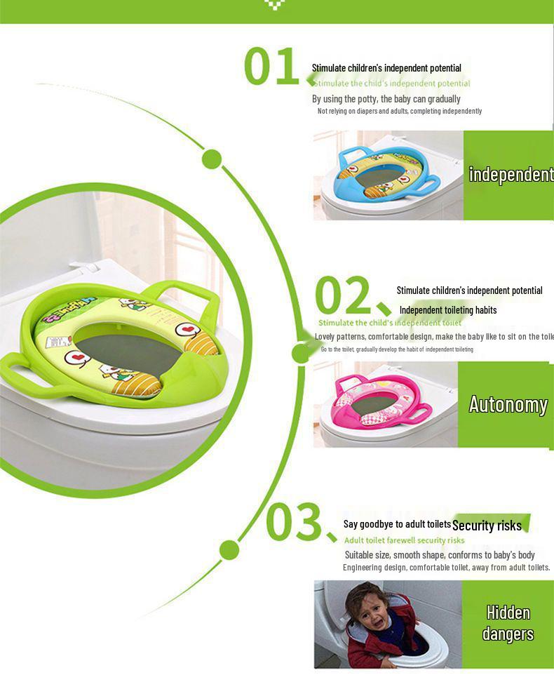 Kids' Soft Toilet Seat for Home Use - Enlarged Comfort for Boys, Girls, Infants, and Toddlers