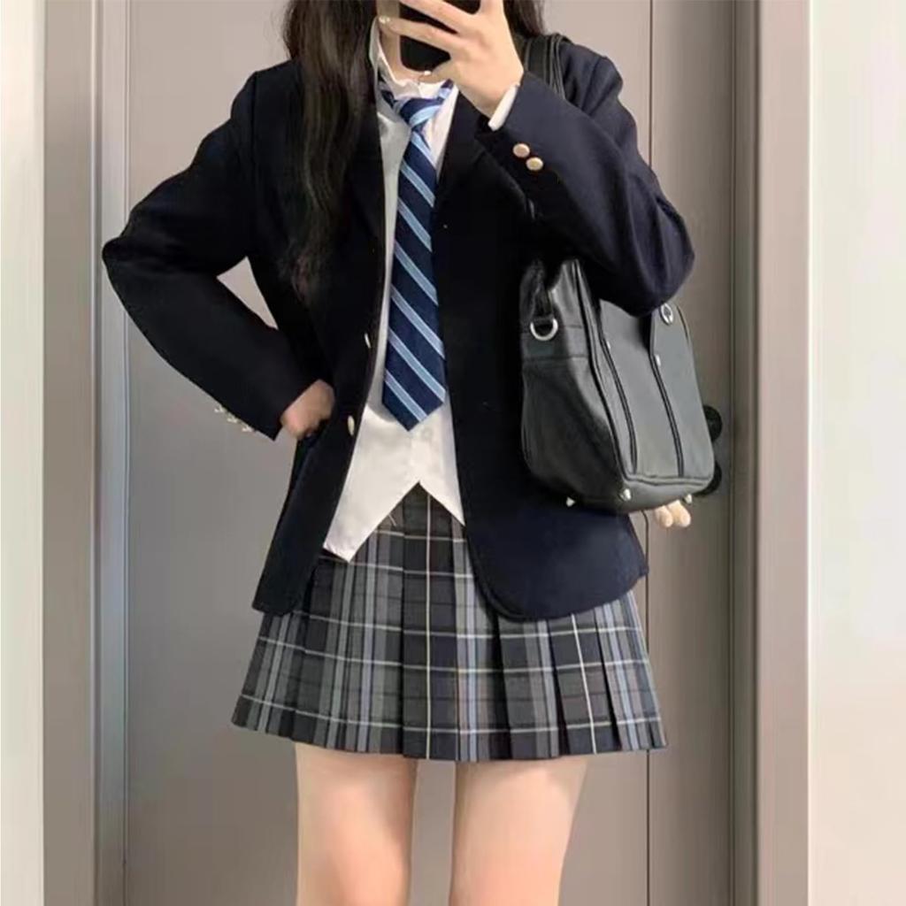 KALAOK Student School Uniform Cosplay Fashion JK Uniform Cos Costume for Commuting To School or Gery Size 2XL Women's Graduation, Blue,