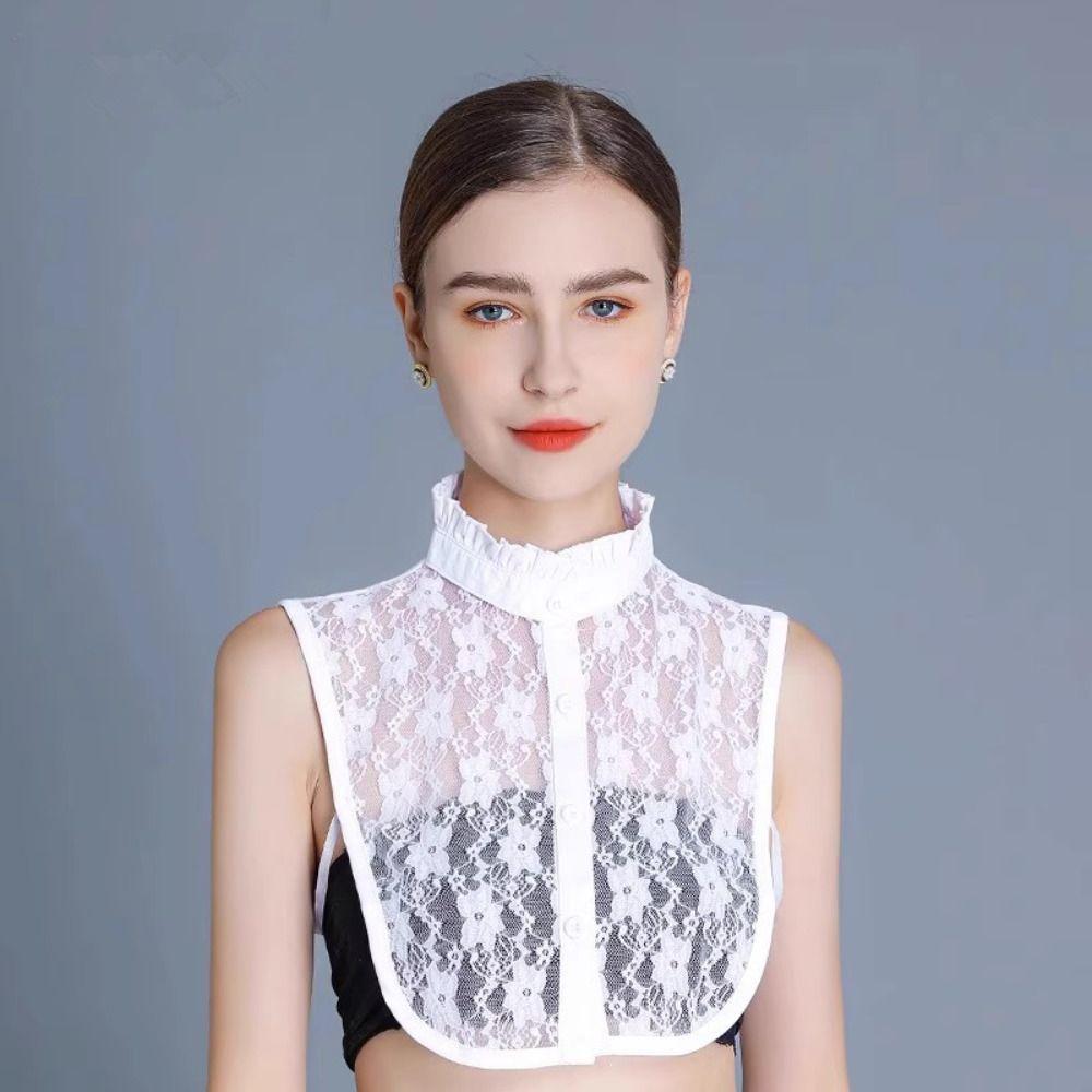 Multifunctional Lace Collar Lace Up Shirt Collar Fashion Fake Collar  Women's