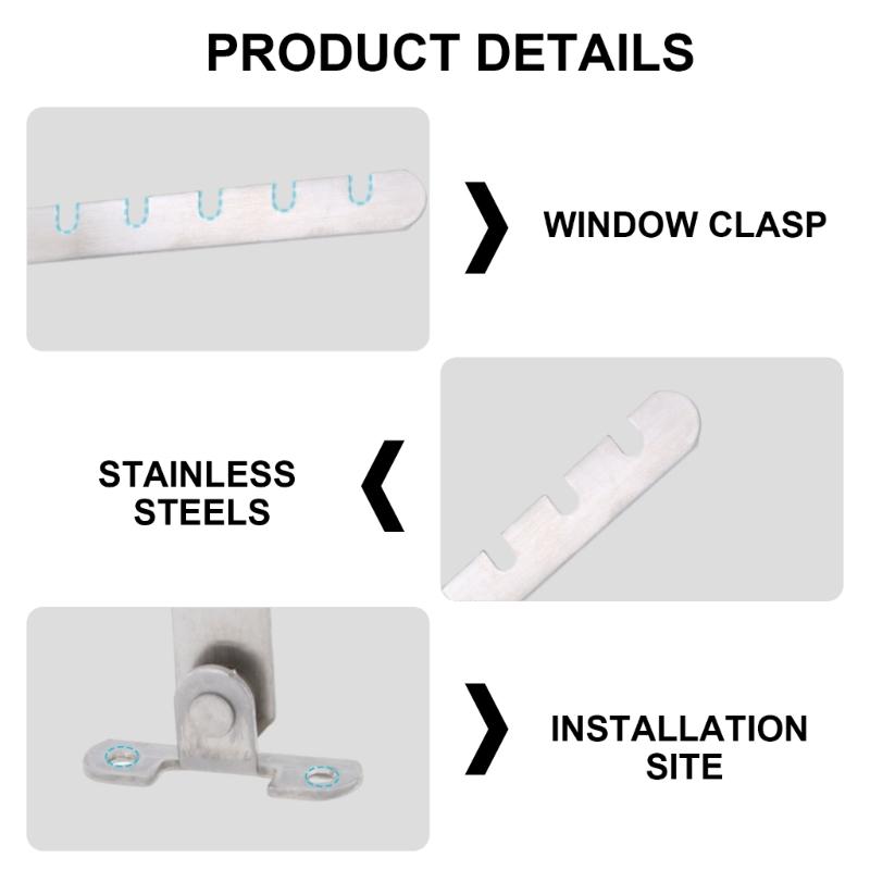 2Pcs Stainless Steel Adjustable Window Safety Lock Tilt Control Window Stopper for Adjusting Window Opening