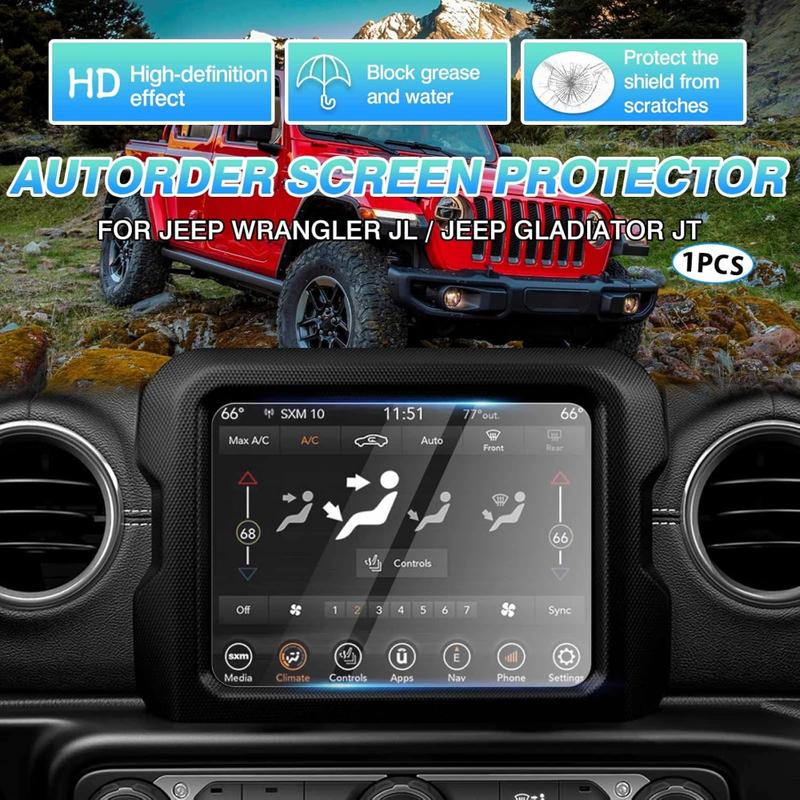 8.4 Inch For Jeep Wrangler JL Gladiator JT 2018- Car GPS Navigation Screen Accessories Tempered Glass Protector Film