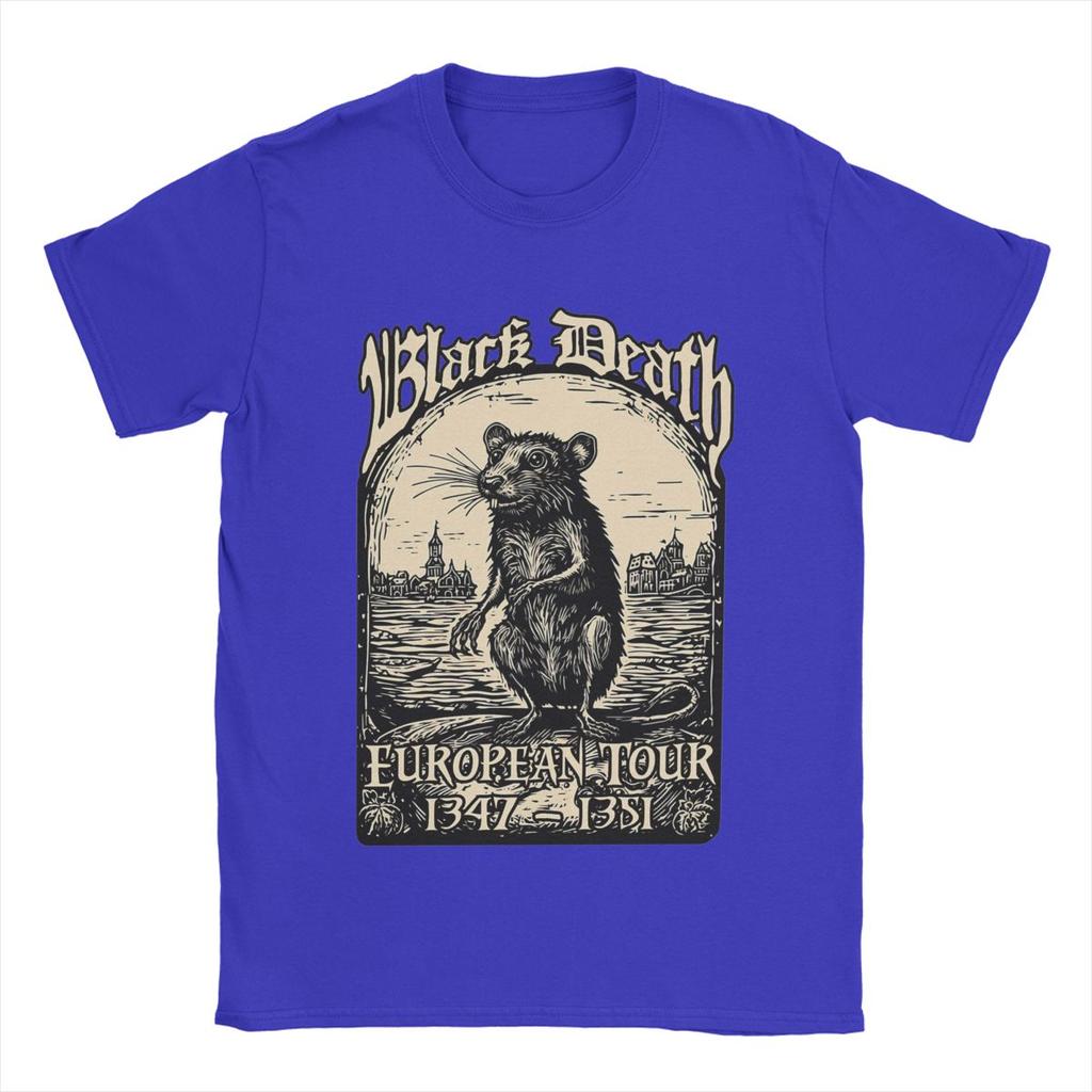 Pánská trička Černá smrt Evropské turné 1347-1351 100% bavlna Oblečení Vtipné tričko s kulatým výstřihem Novinka Trička