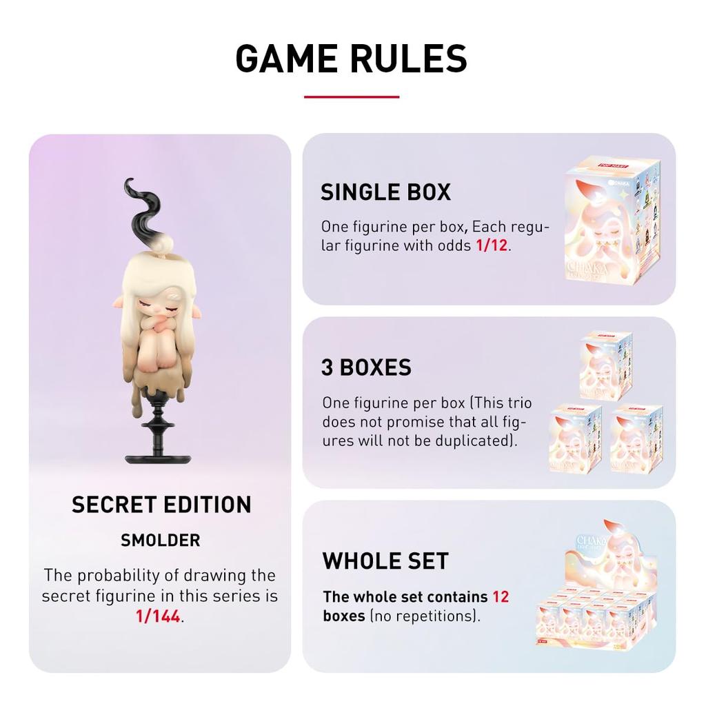 POP MART CHAKA Light Sprite Series Box of Pop Mart Gachapon Blind Box Plastic Premium Soft Vinyl Original Birthday Gifts [Assorted 12] Figures,