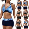 Women Summer Beach Holiday Halter Printed Bikini