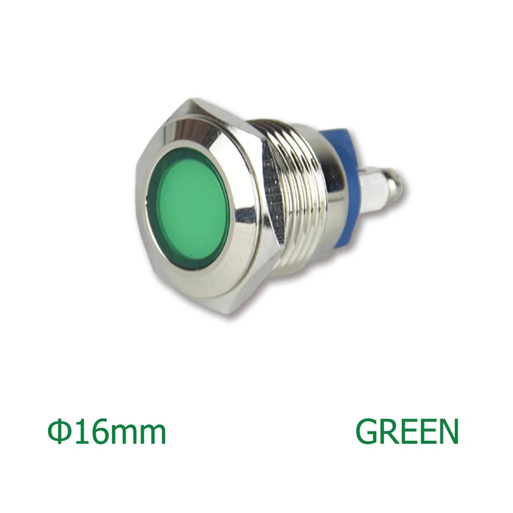 LED Indicator 16mm Metal Waterproof Indicator Lead Terminal With Bolt Foot Ring Connector 12V 220V Red  Orange Green Blue White