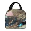 Ink Painting Marble  Portable Aluminum Foil Thickened Insulated Office Lunch Bag Waterproof Lunchs Bags Tote Bags