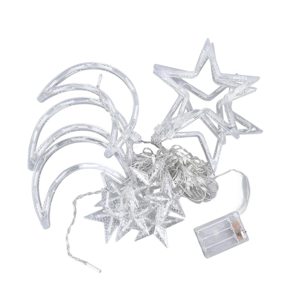 Star Moon Curtain String Lights Romantic Ambience 2 Lighting Modes 126 LED Ramadan Curtain Lights