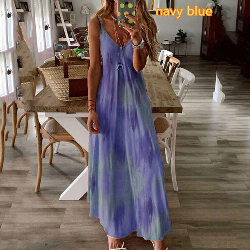 Women's Boho Floral Strappy Dress Oversized Maxi Kaftan For Summer Beach Parties