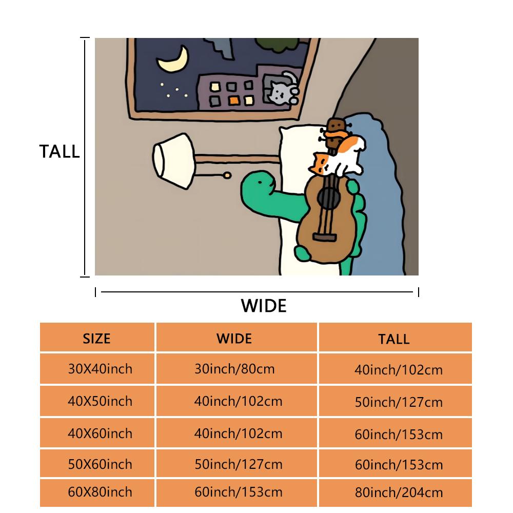 Cartoon Art J-Joguman Throw Flannel Fluffy Soft Blanket Warm Skin-Friendly Throw for Sofa Bed Office Nap Winter