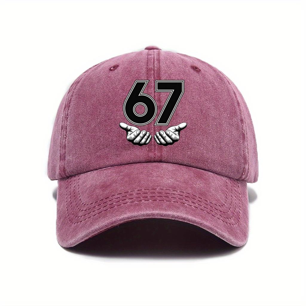 New SIX SEVEN printed baseball cap women's washed retro baseball cap autumn and winter cap