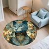 Cat and Flowers pattern round rug,Carpet Rug for Living Room Bedroom Sofa Playroom Decor,Non-slip Floor Mat,Holiday Gifts and Birthday Gifts