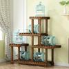 Multi-Tier Pine Wood Plant Stand Succulent Planter Display Rack Indoor Outdoor Flower Shelf 6-Tier Balcony Rack
