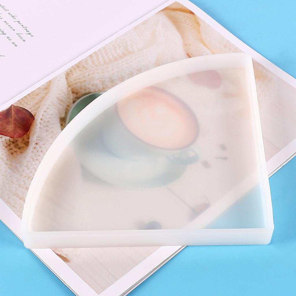 Fan-shaped Shelf Tray Epoxy Resin Mold Display Stand Coaster Plate Silicone Mould DIY Crafts Home Ornaments Mold