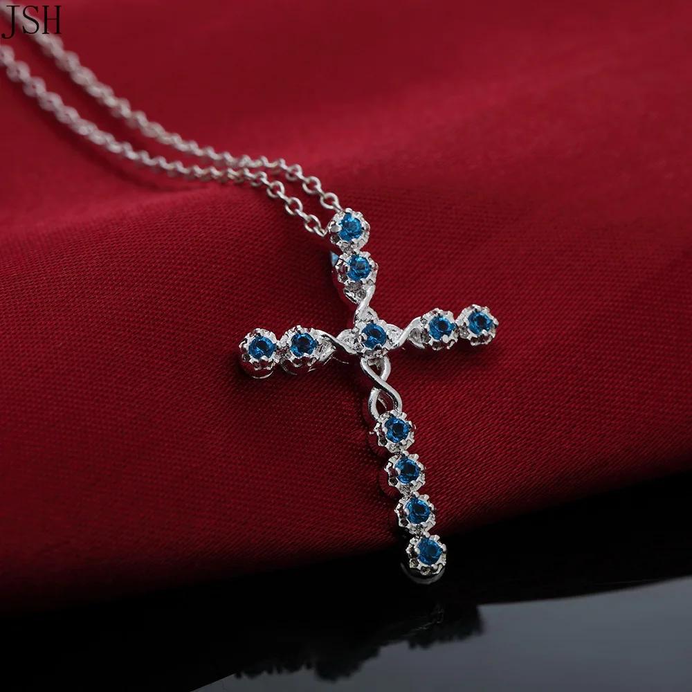 45cm wedding Copper necklace for women cyrstal Cross pendant jewelry fashion cute party