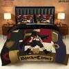 Black Clover Pattern Bedding Quilt Set Quilt Cover Pillowcase Home Birthday Gift(1 * duvet cover + 2 * pillowcase, without core)
