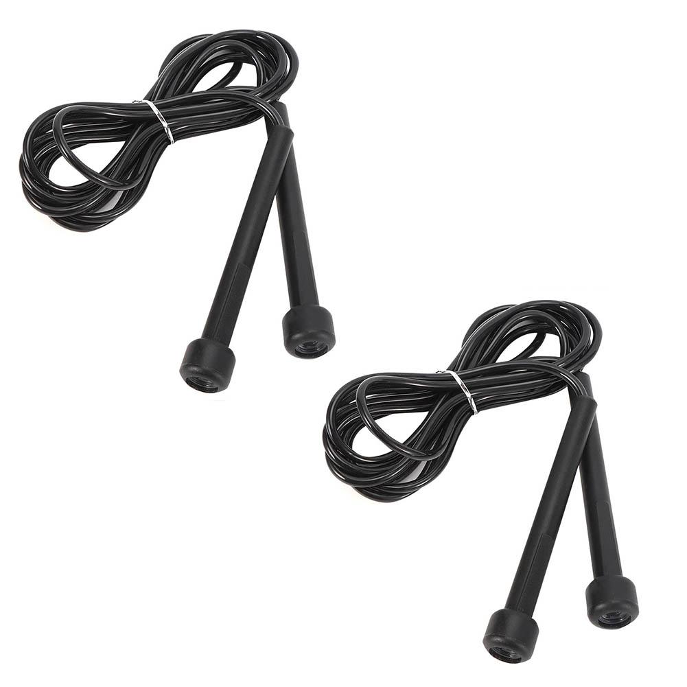 2db gyorsugró ugrókötél műanyag fogantyúkkal Fitness edzés sportfelszerelés fekete