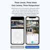 True 500W 2592X1944P Three Lens Super HD WiFi Camera Wireless Outdoor 10X Zoom Security Protection Surveillance Cameras Auto Tracking P2P CCTV PTZ Cam