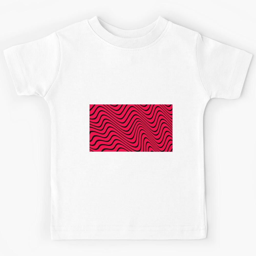 Pewdiepie red n black waves Kids T-Shirt 140