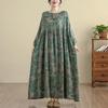 Plus size Cotton vintage floral new in dresses for women casual loose long spring autumn dress