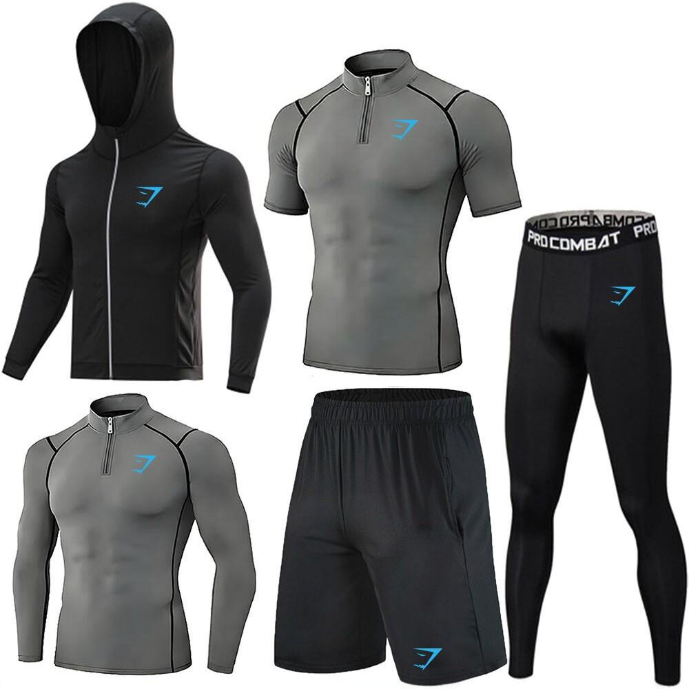 Set di Polo Elasticizzate ad Asciugatura Rapida da Uomo GYMSHARK - Abbigliamento Sportivo Traspirante, Aderente per Allenamento e Corsa con Protezione Solare