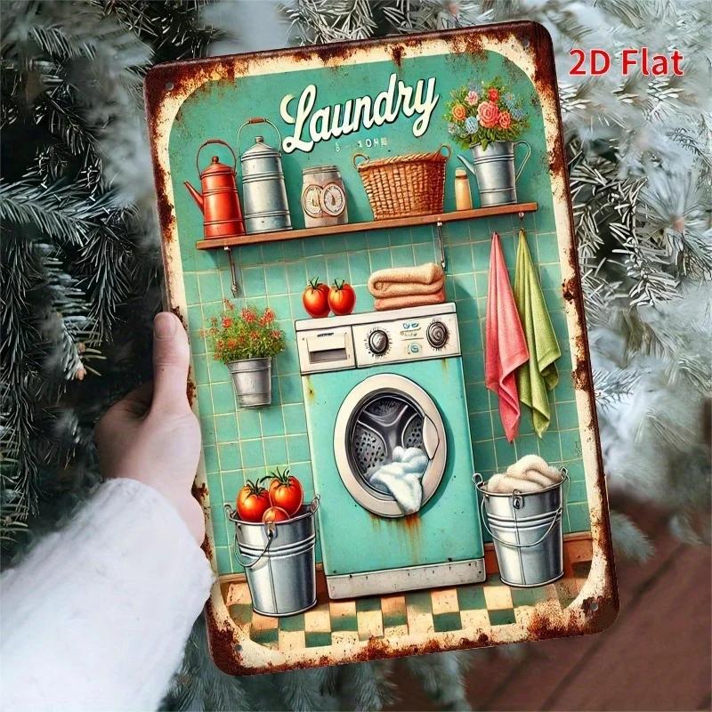 Металлическая настенная табличка для прачечной    Декоративная табличка в деревенском стиле с юмористическим дизайном. Идеально подходит для дома, сада, кафе, ресторана 20x30cm（7.8x11.8inch）