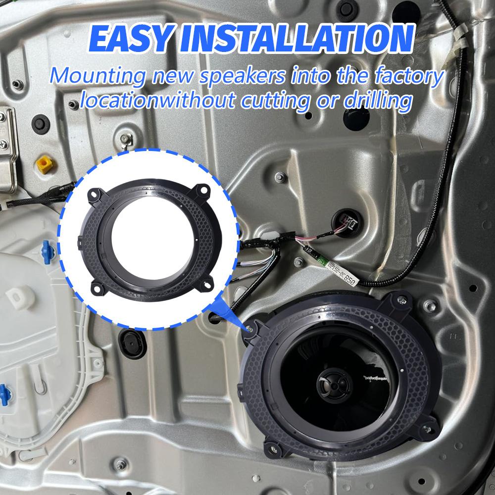 Car Audio Speaker Adapter Mount Spacer Bracket Holder for Toyota Corolla RAV4 PRADO 6.5 Inch for Lexus Adapter with Harness