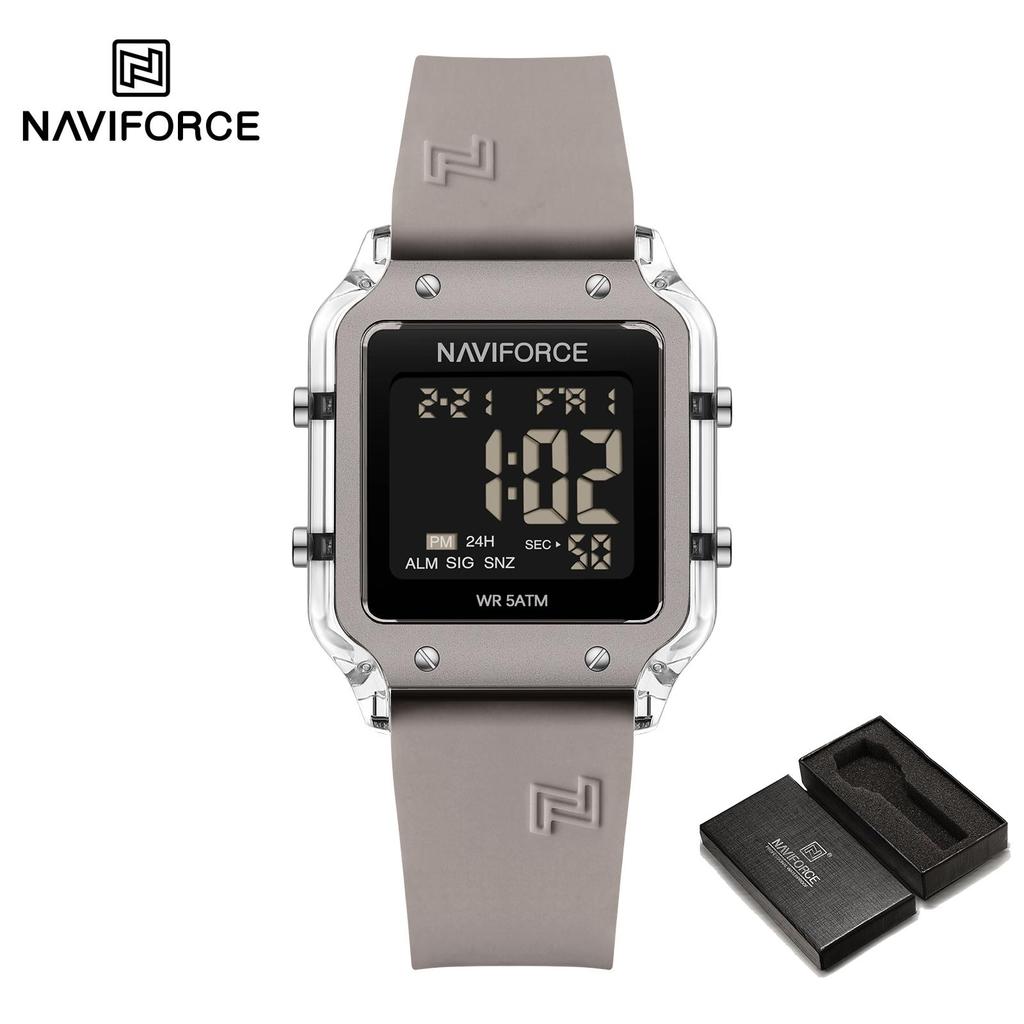 NAVIFORCE Women's Casual DIgital Watch Day Date Night Pattern Waterproof Alarm Silicone Strap Lady Girls Fashion Accessories Watch NF6105