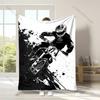 1PC Motocross Rider Print Adult Children Warm Blankets Home Travel Car Soft Comfortable Suitable for All Seasons Luxury Gift