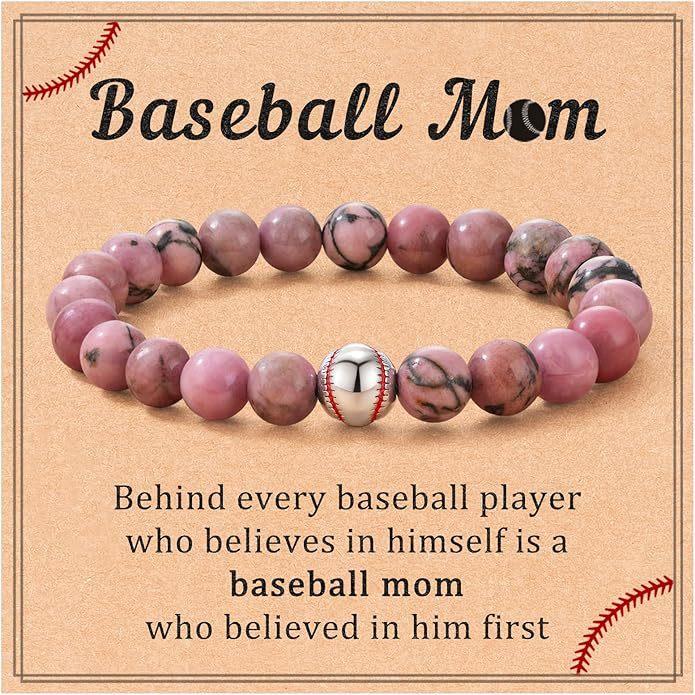 

Розовый Зебра Эластичный Шнур Бейсбольный Браслет из Бусин Игры Подарок Украшения ручной работы