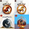 1Pcs 2D Flames Clip Ornament Charm Horse Key Ring For Backpack Handbag Bag Decor Christmas Party Favors Chinese New Year Gifts