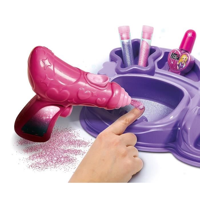 CLEMENTONI - Crazy Chic - Atelier Ongles - Vernis et paillettes - Rose - Pour enfant de 6 ans et plus
